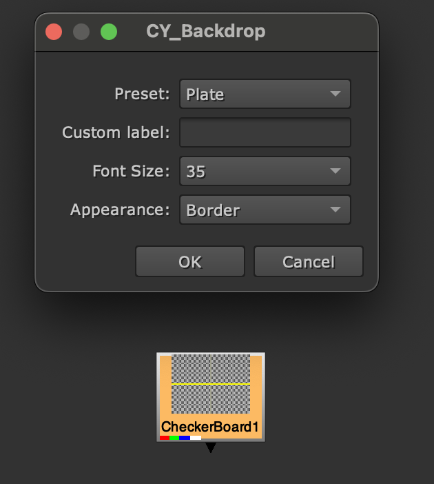 CY Backdrop selection window